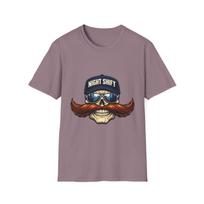 Truck Driver Skull Night Trucker Mustache Sunglasses Unisex Softstyle T-Shirt S įvairiaspalvis