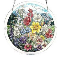 Acrylic Jigsaw Puzzle Suncatcher Large Colorful DIY Sun Catcher Kit for Adults Stained Glass Style Window Hanging Ornament for Home Garden Decor J