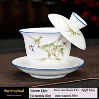 Elegant Mutton Fat Jade Style Ceramic Gaiwan