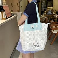 Simple Polka Dot Women's Large Capacity Shoulder Bags Casual Sweet Ladies Commuter Handbags Cute Print Female Portable Tote Bag