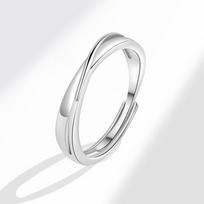 Mobius Strip Couple Rings Open Design With Zircon Fashionable Interwoven Men And Women Jewelry adjustable open band
