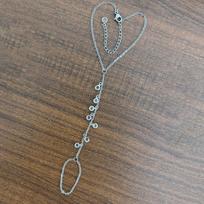 Minimalist Handmade Glass Zircon Gold Chain Finger Link Bracelet Summer Beach Vacation Women Jewelry Accessory