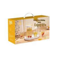 Glass Cold Water Pitcher & Tumbler Set (5-Piece)