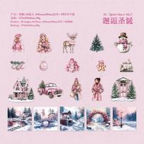 Journal GO 40pcs Christmas Girl Stickers Aesthetic Decorative Diary Album Merry Christmas Material Scrapbooking Assets