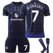 2024-25 Manchester United Away #7 RONALDO Sport Training Jersey Set with Socks Teens Kids Adults Football Kits 16