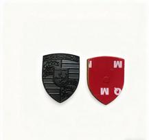 Automobilio vairo centro dangtelio keičiama emblema modifikacijos priedo lipdukas, tinkantis 911 Porsche Cayenne Macabalamera juoda