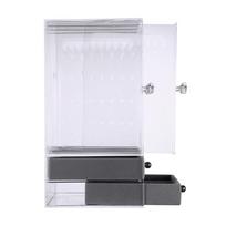 Acrylic Cosmetic Organizer Storage Box with Multiple Compartments and Drawers for Makeup Tools and Accessories Clear / Gray