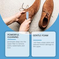 Jakehoe Suede Foam Cleaner Mousse No-Wash Cleaning Agent Univeral Decontamination For Suede Shoes Clothes Bag Car Seat Furniture 1pcs