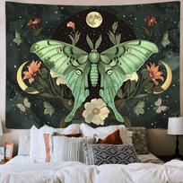 Tapestry green butterfly javo luna luna moth 75x100 juoda