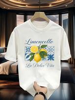 Limoncello La Vita Graphic T-Shirt - Stylish Crew Neck Cotton Tee, Soft and Comfortable for Casual Attire - Ideal for Summer Outings, Beach Days, and S įvairiaspalvis
