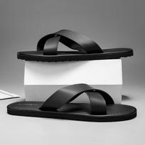 Summer Men'S Slippers British Outdoor Flat Flip-Flops Leisure Slippers Indoor Home Men'S Breathable Sandals Non-Slip Sandals 46 39