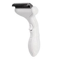 Pet Detangling Brush Stainless Steel Blades Dog Undercoat Rake Self-Cleaning Grooming Tool Pet Dematting Comb for Dogs And Cats balta