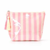 Striped Makeup Bag Large Capacity Travel Toiletry Organizer Waterproof Cosmetic Pouch with Tassel for Women Girls 1 piece pack