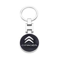 Zinc Alloy Key Ring Keychain Car Logo Accessories For Citroen C1 C2 C3 Vts C4 Saxo C4L C5 C6 C8 Xsara Picasso Berlingo Cactus juoda