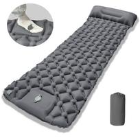 Portable Inflatable Camping Mattress Lightweight Self-Inflating Air Bed with Foot Pump 190x60cm Compact Sleeping Pad for Outdoor Travel Hiking One Size