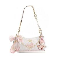 COACH shoulder bag [Customized bag] Teri 25 brand micro-label detachable strap bow silk scarf extension chain printed Orange sea basic model balta