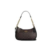 COACH Teri 25 classic presbyopic zipper closure, cowhide and artificial leather, crossbody bag, medium size, women's brown black juoda