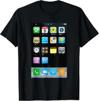 Cell Phone Smartphone Mobile App Halloween Costume Funny T- Shirt 4XL