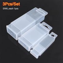 3Pcs/Set Adjustable Height Drill Tool Box Plastic Telescoplc Twist Drill Boxes Clear Rectangular Parts Storage Case