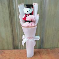 Sunflower Bear Bouquet Rose Plush Toy Sunflower Soap Flower Bouquet Decoration Graduation Gift Cartoon Lovely Bear