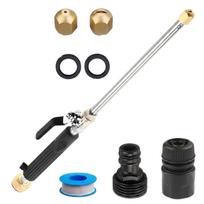 High Pressure Water Spray Gun Kit with Adjustable Nozzle and Brass Fittings Includes Teflon Tape and Hose Connectors for Outdoor Cleaning One Size juoda