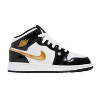 Jordan 1 Mid Patentinė Juoda Balta Auksinė (GS) 39 black