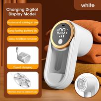 Rechargeable Portable Electric Lint Remover LED Display Fabric Shaver Fuzz Fluff Pellet Remover for Clothing smėlis
