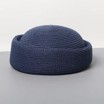 Šiaudinė skrybėlaitė-dėžutė Vasarinis beretas Skrybėlės nuo saulės Japoniška retro Skynimo fedora Šeimininkės mada Galvos apdangalai Fascinatorius Dizainerio tapytojo skrybėlė 55-58cm tamsiai mėlyna spalva