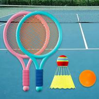 Vaikų badmintono teniso rinkinys vaikų teniso raketės, skirtos treniruoti paplūdimio žaislus Blue and Pink