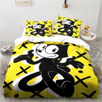 Cute F-Felix Cat Cartoon Bedding Set,Duvet Cover Comforter Bed Set Quilt Cover Pillowcase,King Queen Twin Size Boys Girls Adults EU Twin 135x200cm