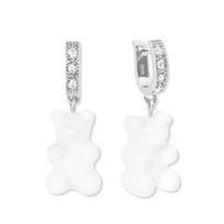 MACIER [Limited Edition] Silver 925 White Haribo Ring Earrings silver+white