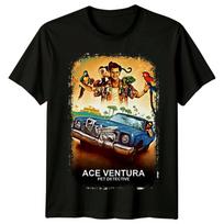 Ace Ventura- Gyvūnų detektyvas (1994 m) Filmo plakato įkvėpti marškinėliai Retro marškinėliai Unisex S