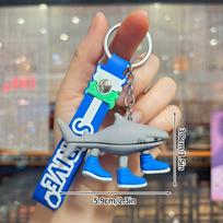 Italian Brainrot Keychain Tung Tung Tung Sahur Hanging Pendant Wooden Stick Shark Phone Charms Backpack Keyring Hanging Decor