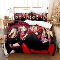 3D Avril Lavigne Bedding Set Printed Bed Set With Pillowcase Bed Duvet Cover Soft Single Double Queen Super King Size Kids Adult EU Single(135*200cm)3pcs