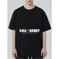 Men's Black T-Shirt Call of Daddy Parenting Ops Graphic Print Casual Wear for Everyday and Humor Outfits S juoda