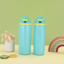 Owala Bouncing Double Drink Sports Thermos Cup Portable Car Fruit Cup 304 Stainless Steel Straight Body Cup 19oz ežero mėlyna spalva