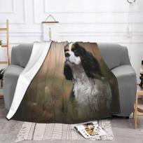 Cavalier King Charles Spaniel Blanket Coral Fleece Plush Winter Cute Animal Dog Lover Thin Throw Blankets for Sofa Office Quilt 100x150cm