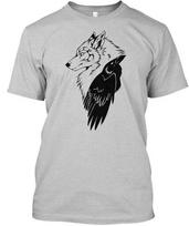 Viking Wolf And Raven T-Shirt Made in the USA Size S to 5XL 4XL