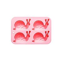 DIY Food Grade Silicone Snail Silicone Molds 4 Cavity 3D Shape Baking Mould Escargot Shape Mold Baking rožinė