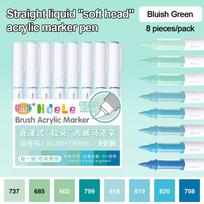 8-Colors Acrylic Marker Pen Quick-Drying Softhead Art Watercolor Pen Vibrant Colors Art Stationery Straight Liquid Marker