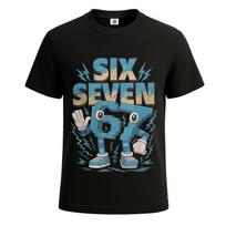 Six Seven Italian Brainrot Cartoon Number Mens T Shirt Joke Gift Funny Tee Top S įvairiaspalvis