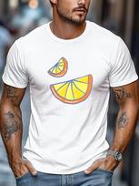 Mens Orange Graphic T Shirt Casual Crew Neck Short Sleeve Summer Relaxed Fit Tee S įvairiaspalvis