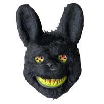 Ghost Festival Bloody Plush Bunny Mask Scary Bloody Bear Mask Halloween Mask  Men Black Bunny