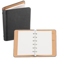 1/2Pack A7 Leather Notebook Binder 6 Ring Binder Cover Mini Refillable Loose Leaf Diary Personal Planner with 50/100Sheets Paper