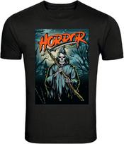 Horror Night Grim Reaper with Scythe Moon Graphic T-Shirt S įvairiaspalvis