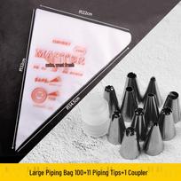 Thickened Disposable Piping Bag & Nozzle Set