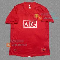 Premier League 0708 Red Magic Manchester United Retro Jersey Home Short Sleeve No. 7 Ronaldo Long Sleeve Football Jersey Rooney Champions League S