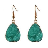 Retro cluster crystal stud earrings, candy-colored water drop earrings for women