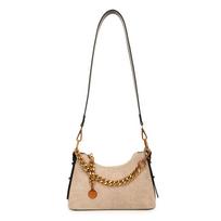 PU Patchwork CHAINS Crossbody Bags Temperament Versatile Commuter 2026  Bags for Women Autumn Fashi Women's Handbags smėlis
