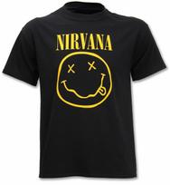 Official Nirvana T Shirt Happy Face Smile Black Grunge Kurt Cobain New S To XXL S įvairiaspalvis